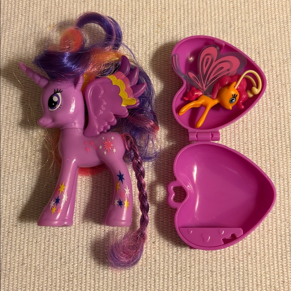 Princess Twilight Sparkle w/ Sunset Breezie My Little Pony 2014 locket set mini